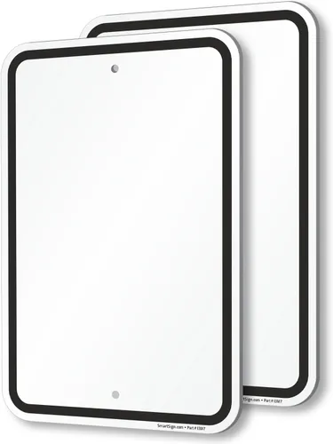 Miniatura 7 de SmartSign Letrero de metal en blanco de 24 x 18 pulgadas con borde, serigrafiado, aluminio laminado U52 de 80 mil a prueba de óxido, blanco y negro