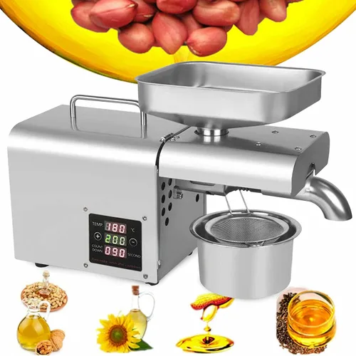 Miniatura 6 de Máquina automática de prensa de aceite, extractor eléctrico de aceite esencial, máquina exprimidora de aceite de acero inoxidable, prensa de aceite