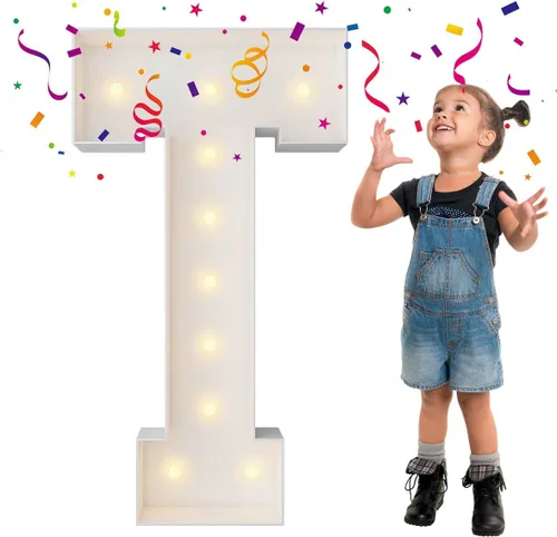 Miniatura 56 de Letras iluminadas con marco de 3 pies de alto, letras enormes con marco, marco de globos en mosaico, letra grande para decoraciones de compromiso
