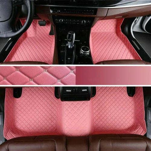 Miniatura 10 de Alfombrillas personalizadas para el 99 % de los sedán, SUV, deportivos, forros de cuero, para todo tipo de clima, tapetes de automóvil (rayas negras)