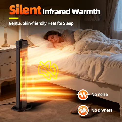 Miniatura 6 de Calentadores de patio para uso al aire libre, Haimmy Calentador eléctrico de infrarrojos de 34 pulgadas de 1500 W para interiores y exteriores con 3
