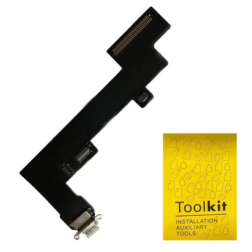 Miniatura 13 de Reemplazo del conector de base compatible con iPad Air 4 4ª/5 5ª generación de 10.9 pulgadas, puerto de carga de repuesto, cable flexible (negro)