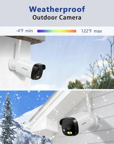 Miniatura 8 de LaView - Cámaras de seguridad para exteriores 4K, cámaras HD de 8MP para seguridad del hogar con detección humana por IA, impermeables IP65, Blanco