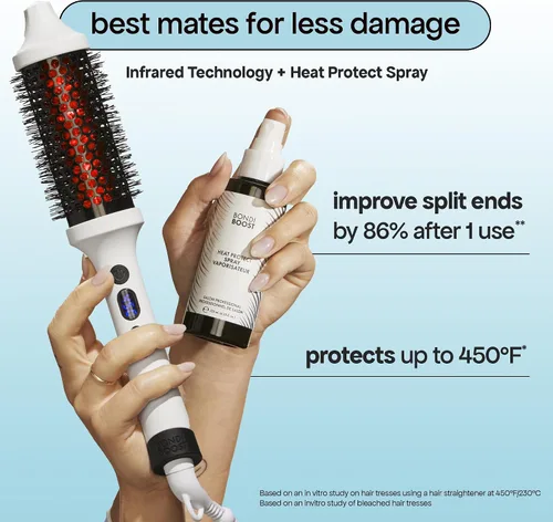 Miniatura 4 de BONDIBOOST Cepillo térmico infrarrojo, cepillo redondo térmico térmico térmico para cabello suave y brillante, peinado seco para volumen