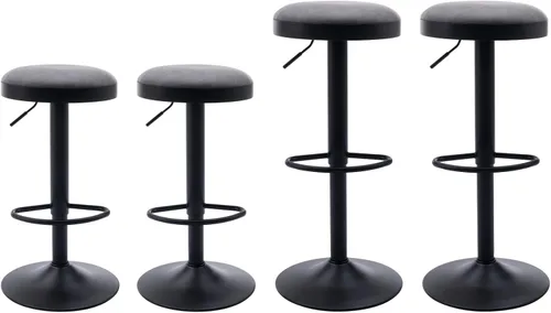 Miniatura 20 de Shunzhi Juego de 2 taburetes de bar redondos giratorios de altura de mostrador, modernos taburetes de bar ajustables, sillas de bar de pana sin