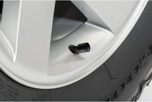 Miniatura 2 de iPick Image para Dodge SRT Hellcat en blanco sobre negro aluminio estilo cilindro tapas de vástago de válvula de neumático