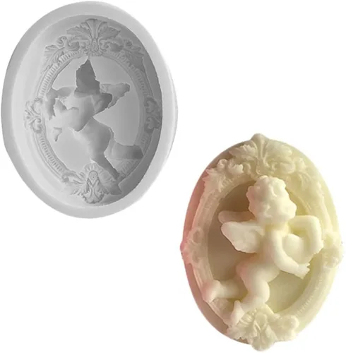 Ellipse Love Angle Shape Car Freshie Molde de silicona para hacer jabón Aroma Perlas Freshie Car Freshie, colgante, vela, resina Ángulo de