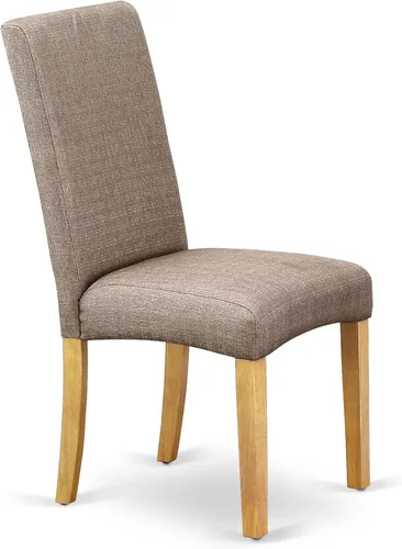 Miniatura 6 de East West Furniture AMDR3-OAK-16 - Juego de mesa de comedor de 3 piezas contiene una mesa de cocina redonda con pedestal y 2 sillas de comedor