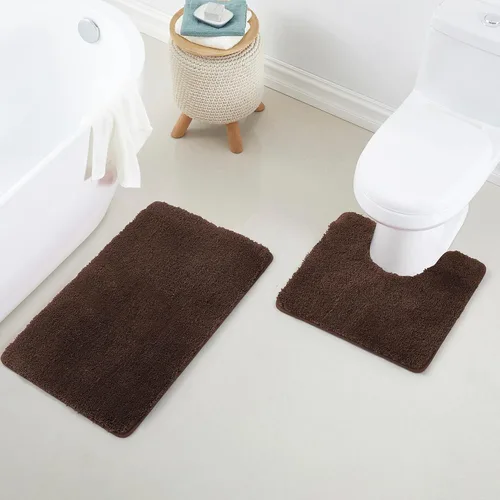 Miniatura 35 de YHF - Alfombras de baño de 20 x 32 pulgadas, extra gruesas y suaves, de microfibra peluda, lavables a máquina, alfombras de baño absorbentes, tapete