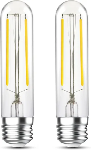 Miniatura 10 de Bombillas tubulares regulables E26 de 40 W, bombillas LED T10 de 4 W, 2200 K, blanco suave tipo T Bulbo sin parpadeo, para lámpara de araña
