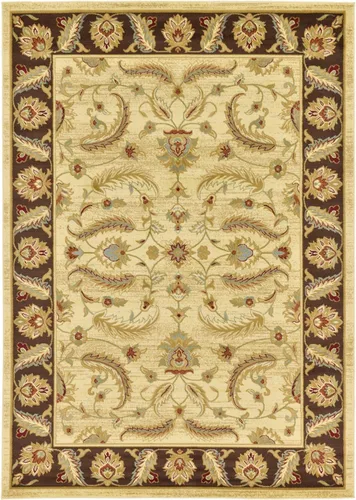 Miniatura 37 de Unique Loom - Colección Voyage - Alfombra redonda tradicional oriental, marrón, Polipropileno, Marrón/Azul Claro