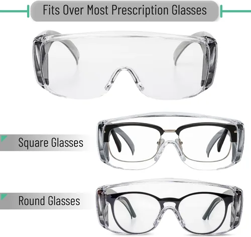 Miniatura 5 de UNCO - Gafas de seguridad sobre gafas, gafas protectoras, antiniebla, trabajo, gafas de seguridad sobre Negro
