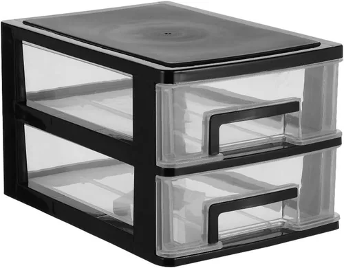 Miniatura 7 de Gabinete de almacenamiento Estante de almacenamiento de múltiples capas tipo cajón armario Negro