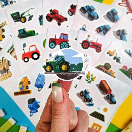 Miniatura 4 de BulbaCraft 100 calcomanías y calcomanías de tractor, suministros de fiesta de cumpleaños de tractor, regalos para mujeres y hombres Pegatinas