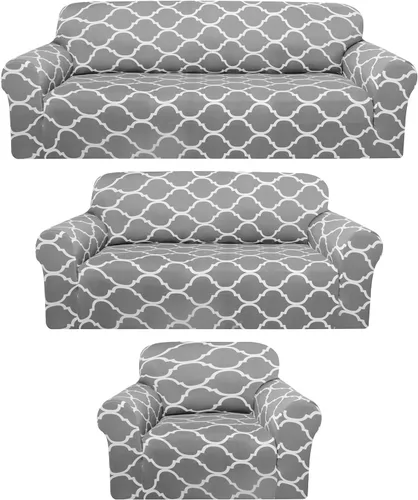 Miniatura 19 de Peryiter Juego de 3 fundas para sofá para sala de estar, fundas para muebles de sofá y sillones, funda para sillón con brazos, protector de muebles
