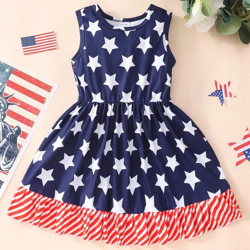 Miniatura 2 de Popshion Vestidos sin mangas para niñas pequeñas, vestido con lazo en la espalda, ropa de verano para niña, vestido de fiesta de cumpleaños