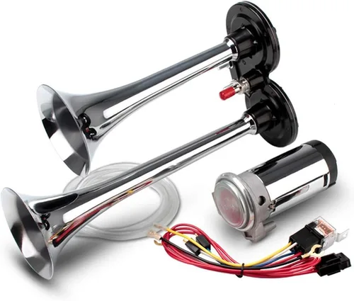 Miniatura 2 de FARBIN Bocina de coche para la serie Honda. Bocina de aire súper fuerte de 12 V 150 db, trompeta doble de zinc cromado, bocina de camión