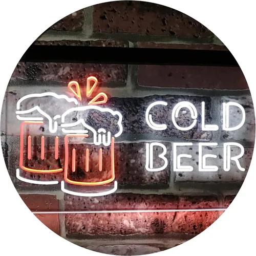 Miniatura 12 de ADVPRO Letrero de neón LED de doble color azul y rojo de 24 x 16 pulgadas st6s64-i2069-br de Cold Beer Bar Pub Club Décor azul y Red