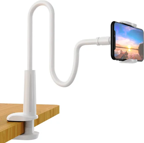 Miniatura 8 de Soporte para Teléfono de Cama con Cuello de Cisne – Brazo Flexible Montaje de Clip 360 Soporte Ajustable con Abrazadera Compatible con Teléfono