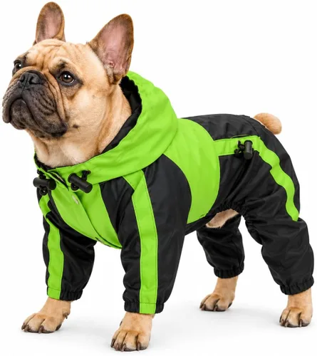 Miniatura 22 de Ropa para mascotas, ropa para perro, ropa para lluvia, nieve, impermeables, cuatro patas, impermeable para perros pequeños, medianos, grandes, Rojo