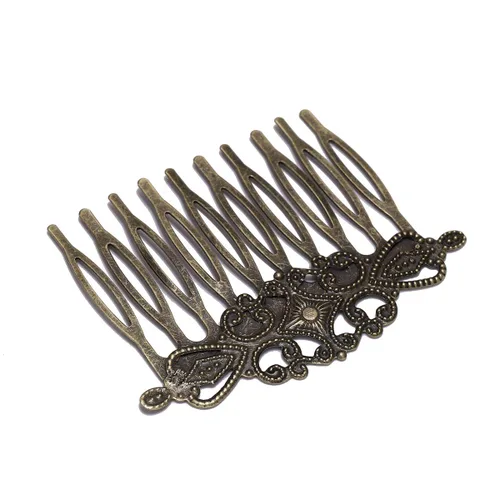 Miniatura 2 de 5 unids/lote 52 × 2.205 in pasadores de bronce antiguo dientes horquillas de metal hallazgos DIY peine de pelo suministros para la fabricación