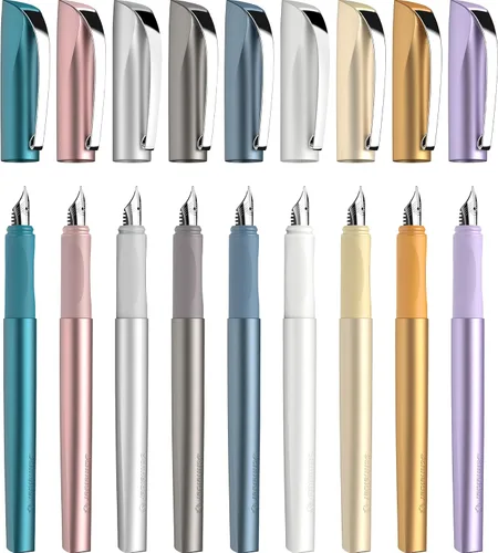Miniatura 6 de Schneider 168623 Pluma estilográfica Ceod Shiny (usuarios diestros y zurdos, punta media, incluye cartucho de tinta azul rey) azul