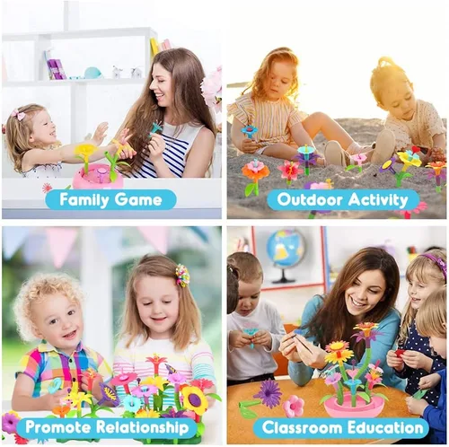 Miniatura 5 de BEMITON - Juego de construcción de flores para niñas, mejores regalos de cumpleaños para niños de 3, 4, 5, 6, 7 años, kit de arte y manualidades