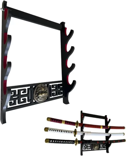Miniatura 7 de Soporte para espada Katana - Soporte de pared acolchado de terciopelo Kirin de 1 nivel, soporte de Katana Samurái, soporte de exhibición de espada
