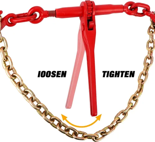 Miniatura 4 de Carpeta de cadena de 3/8" -1/2", cadenas de 3/8" × 10 pies con 1 carpeta y 1 cadena, grado 70, carpeta de carga para cadena de carpeta con gancho