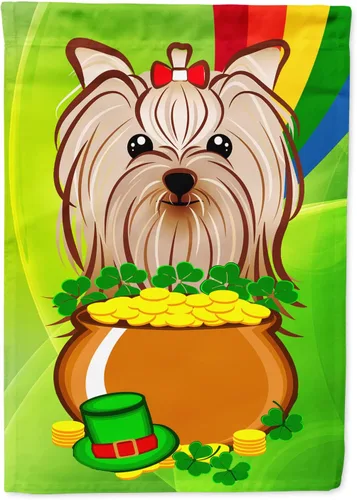 Miniatura 13 de Caroline's Treasures BB1963GF Bandera de Bulldog Inglés para el Día de San Patricio para el jardín, bandera decorativa para patio exterior, patio