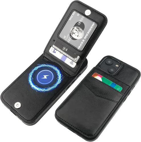 Miniatura 26 de KIHUWEY Compatible con iPhone 14 Funda Cartera con Soporte para Tarjeta de Crédito, Tapa de Cuero Premium con Cierre Magnético Soporte Funda