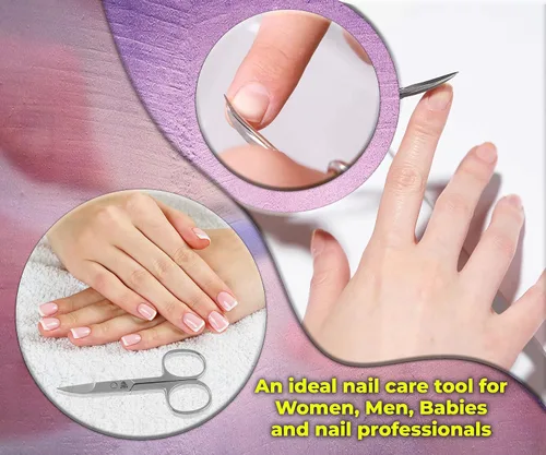 Miniatura 3 de ARSUK Tijeras de uñas curvadas para mujeres y hombres, tijeras de uñas para uñas y dedos de las manos para puntas de uñas y tijeras pequeñas