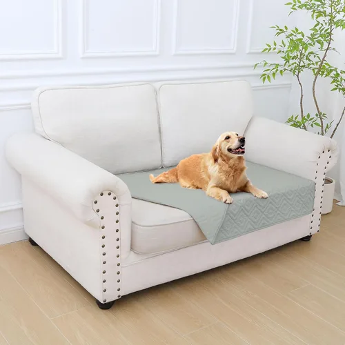 Miniatura 13 de hyha Manta impermeable para perro, manta suave para cama de perro, manta para mascotas, funda de sofá impermeable lavable para perros, fundas Gris