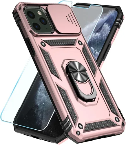 Miniatura 54 de SunStory Funda compatible con iPhone 11 Pro Max con protector de pantalla HD, cubierta de cámara deslizante y soporte de anillo giratorio