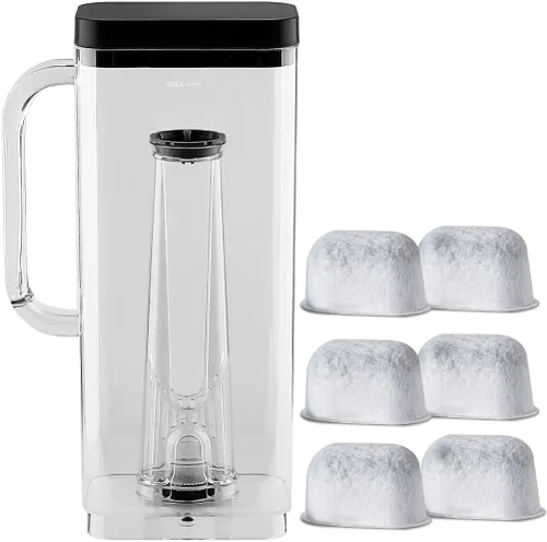 Anbige Piezas de repuesto Depósito de agua de 66 onzas con soporte para filtro y 6 filtros de agua de carbón, compatible con cafeteras Keurig