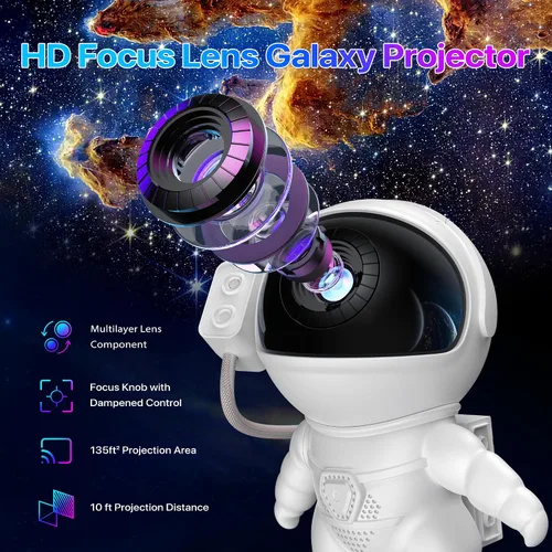 Miniatura 6 de FlyLily Proyector de Galaxia, Proyector de Planetario HD 12 en 1 Astronauta de Galaxia para Recámara, Proyector de Luz Nocturna de Estrellas