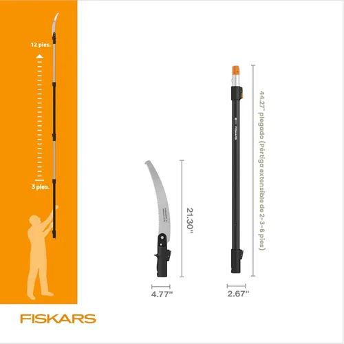 Miniatura 6 de Fiskars XtendControl - Podadora de árbol extensible de 12 pies, recortadora de ramas de sierra de poste ajustable con sierra X1 de 15 pulgadas