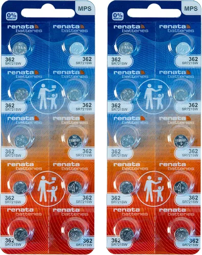 Miniatura 10 de Renata 362 SR721SW Baterías – 1.55 V Óxido de Plata 362 Batería de reloj (2 unidades)