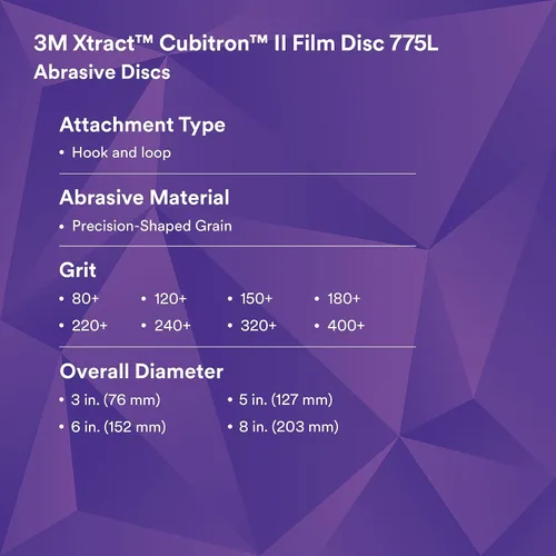 Miniatura 11 de 3 M Hookit 87273 3 m Película el disco d/F 775l, 3" X Nh 220 +, 300DS (Pack de 50)