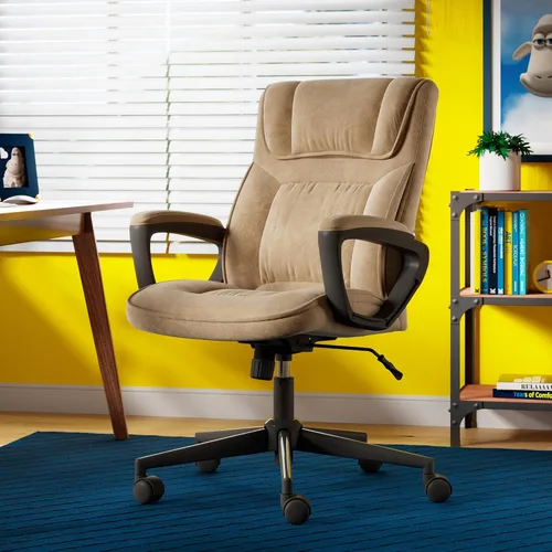 Miniatura 2 de Serta® Hannah Silla ejecutiva para oficina en casa, ergonómica de respaldo medio con soporte lumbar, cojín de asiento firme, almohadas corporales