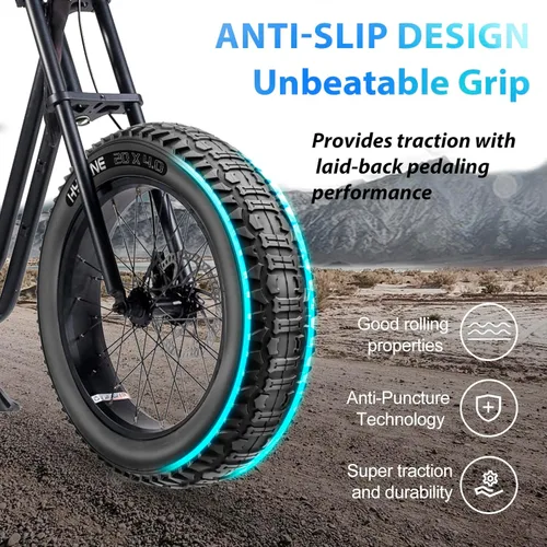 Miniatura 2 de Hycline Neumático de repuesto para bicicleta Ebike: 20x4.0/26x4.0 pulgadas, neumáticos eléctricos resistentes plegables de grasa, neumáticos