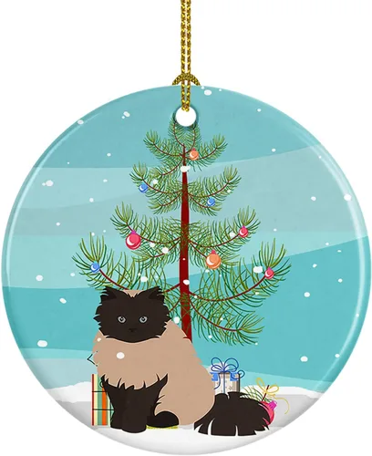 Miniatura 66 de Caroline's Treasures Adorno de cerámica con texto en inglés "Merry Christmas" para colgar en el árbol de Navidad, decoración para el hogar, Navidad