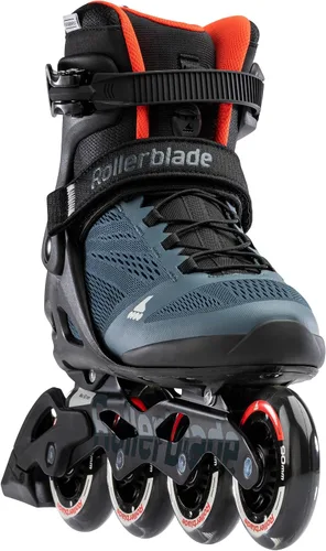 Miniatura 5 de Rollerblade Macroblade 90 Patines en línea de fitness para hombres adultos, Azul Orión/Naranja Picante, Patines en línea de rendimiento