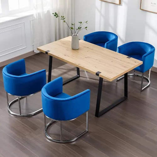 Miniatura 3 de RIVOVA Juego de 2 Sillas de Comedor Tapizadas, Sillas Laterales de Barril Modernas con Reposabrazos para Comedor, Cómodas Sillas con Reposabrazos