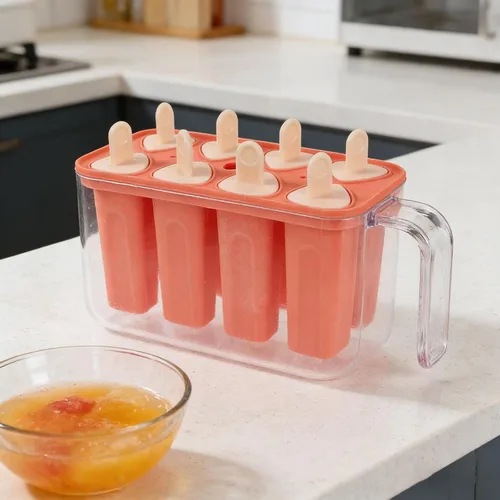 Miniatura 3 de 8 cavity Ice Pop Maker Mold Tray, Reusable Popsiclee Molds, Reusable Easy Release Ice Cream Container with Sticks for Yogurt Juice and DIY Chilled