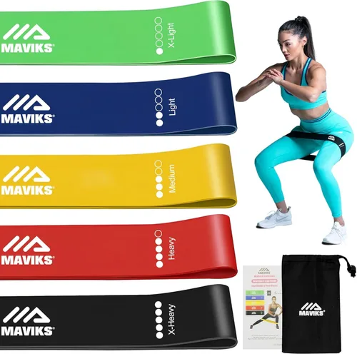 Juego de 5 bandas de resistencia para ejercicio para mujeres y hombres, bandas elásticas para ejercicio, terapia física, entrenamiento de brazos y