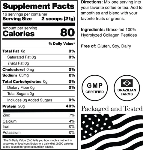 Miniatura 5 de Norcal - Péptidos de colágeno hidrolizados, 12 onzas, 0.71 onzas de proteína, 0.00 oz de carbohidratos/grasa, vacas brasileñas alimentadas con pasto