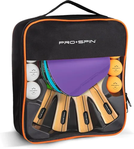 Miniatura 2 de PRO-SPIN Paletas de ping pong – Juego de alto rendimiento con raquetas de tenis de mesa premium, pelotas de ping pong de 3 estrellas, estuche de Set