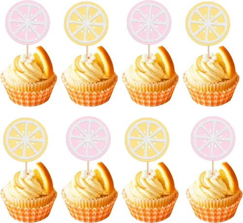Miniatura 9 de Rsstarxi 1 paquete de decoración de pastel Oh Baby con purpurina naranja pequeña para tartas de baby shower, decoración de pastel para frutas