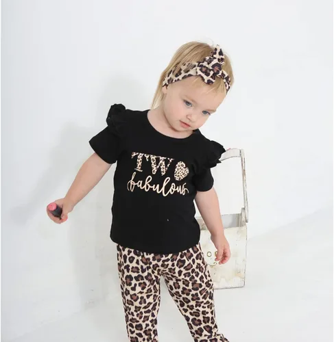Miniatura 2 de Traje de bebé niña de 2 cumpleaños para niña de 2 años de edad, ropa de leopardo
